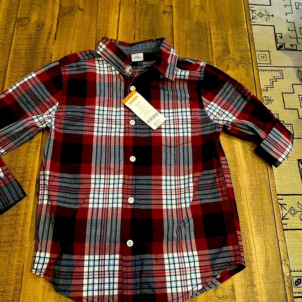 New Boys size small jamboree button up flannel